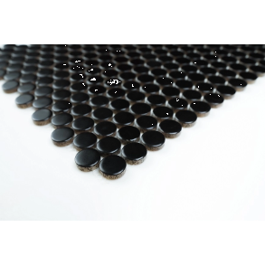 PENNY ROUND BLACK MOSAIC MATTE 19MM PORCELAIN MOSAIC - porcelain tile